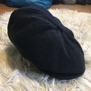 Cashmere Newsboy Cabbie Black Hat